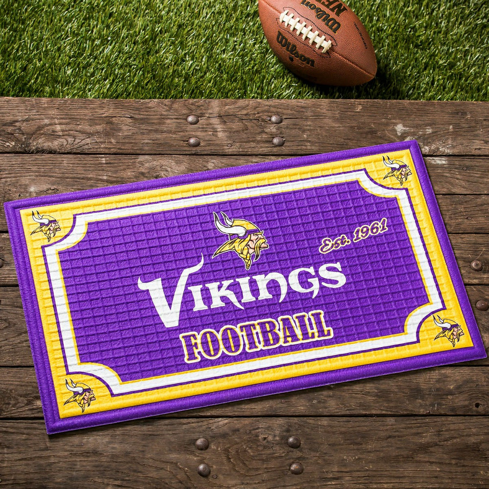Indoor/Outdoor NFL Team Pride Embossed Doormat, Minnesota Vikings