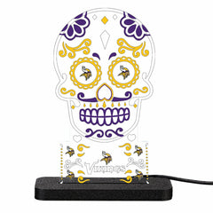 Minnesota Vikings NFL Football Sugar Skull Desklite LED Decor