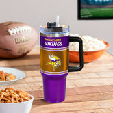 40oz Stainless Steel Canyon Cup w/ Straw, Minnesota Vikings