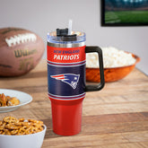 40oz Stainless Steel Canyon Cup w/ Straw, New England Patriots