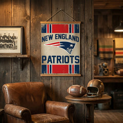 New England Patriots, Canvas Wall Tapestry, Medium, 36x24