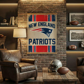 New England Patriots, Canvas Wall Tapestry, Large, 54x36