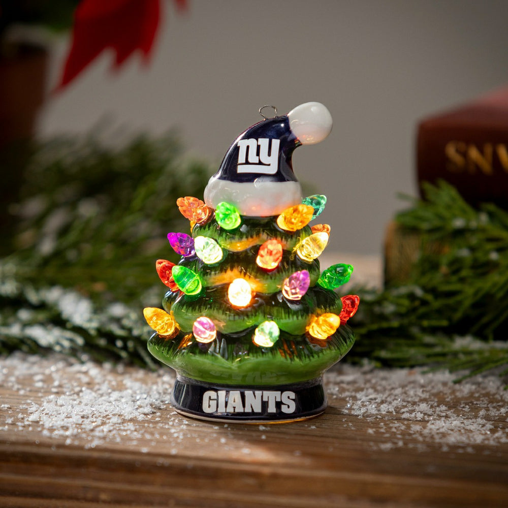 4" Mini LED Tabletop Christmas Tree, Set of 2, New York Giants
