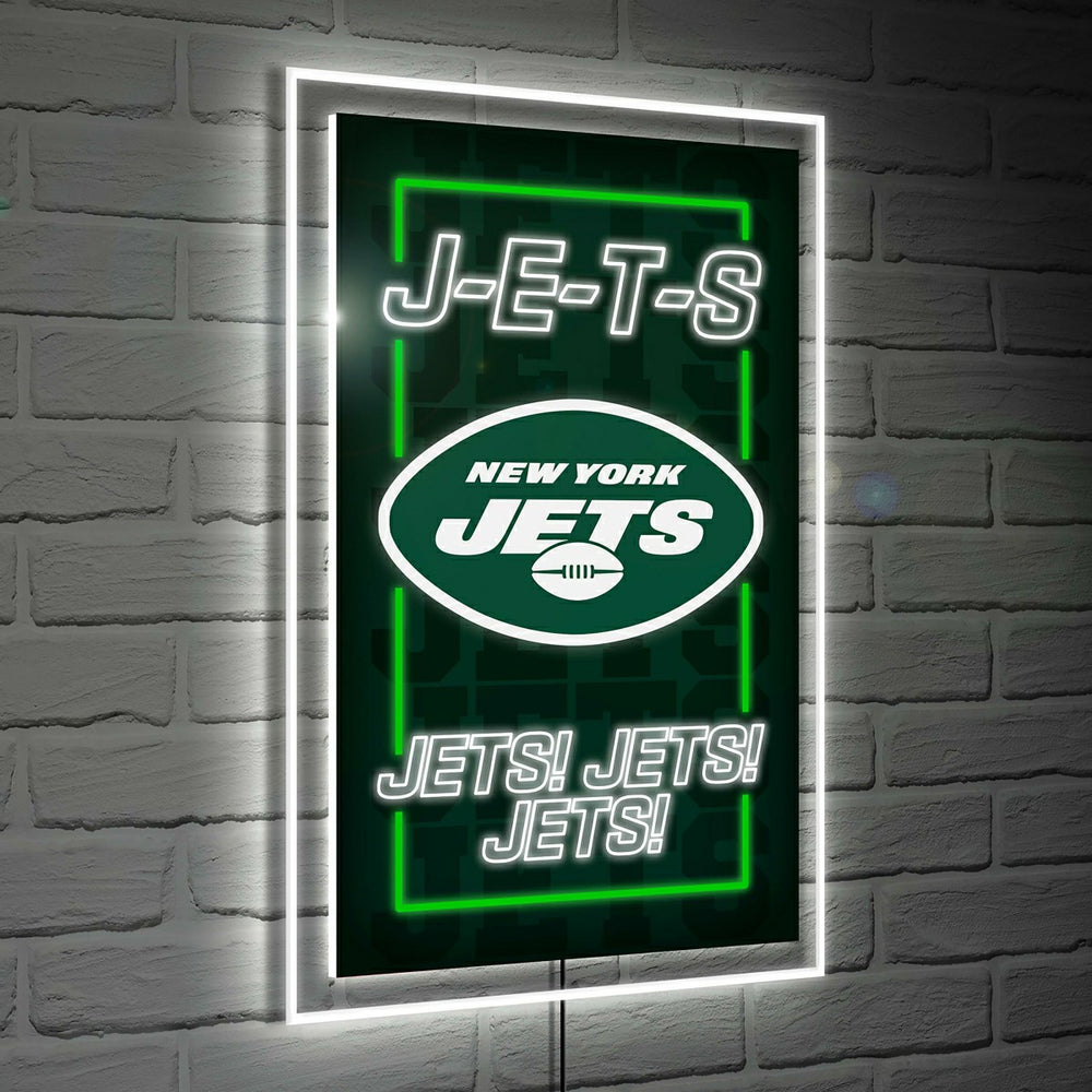 New York Jets NFL Football Rectangle Neolite LED Decor
