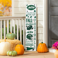 New York Jets Fall Seasonal Double Sided Large Leaner, 46"