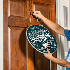Philadelphia Eagles Halloween Round Door Décor with Hanging Rope, 18x1