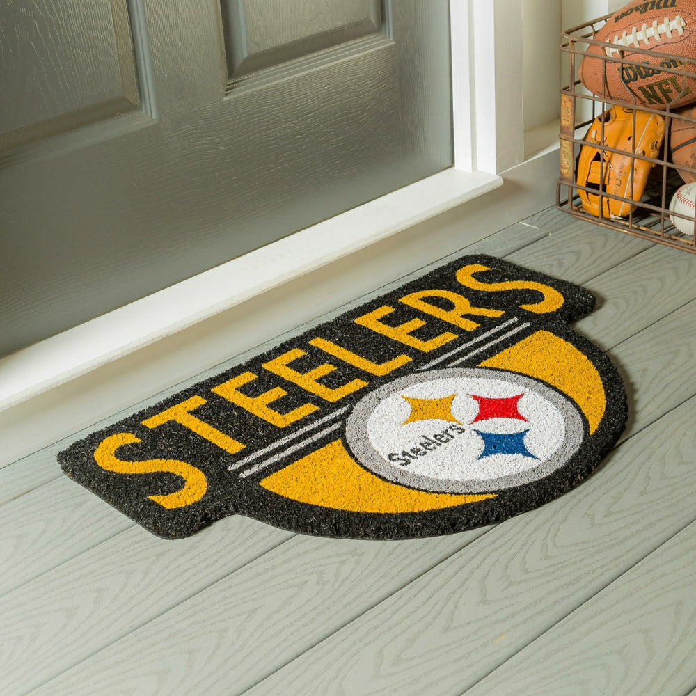 NFL Shaped Coir Door Mat, Steelers