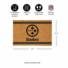 Pittsburgh Steelers Large One Color Coir Mat, 36"x24"