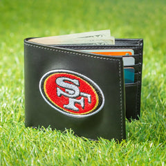 San Francisco 49ers Black Bi-Fold Embroidered Wallet w/ RFID Blocking