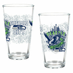 Seattle Seahawks 16oz Glass pint, Set of 2
