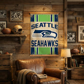Seattle Seahawks, Canvas Wall Tapestry, Medium, 36x24