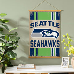 Seattle Seahawks, Canvas Wall Tapestry, Medium, 36x24