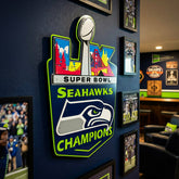 Seattle Seahawks, Super Bowl 60, Layered Metal Wall Art