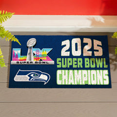 Seattle Seahawks, Super Bowl 60, Champions, Turf Mat, Color, 28"x 16"