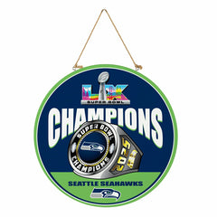 Seattle Seahawks, Super Bowl 60, Ring, Round Door Decor with Hanging R