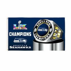 Seattle Seahawks, Super Bowl 60, Ring, Single Sided Flag w/ 2 Grommets