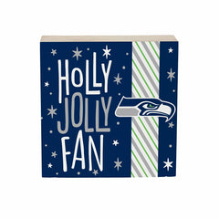 Seattle Seahawks Block, Holiday, 6x6