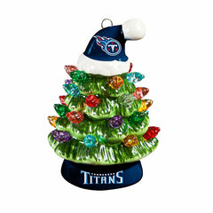 4" Mini LED Tabletop Christmas Tree, Set of 2, Tennessee Titans
