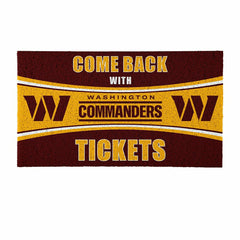 28" x 16" PVC Trapper Mat, Come Back with Tickets, Washington Commande