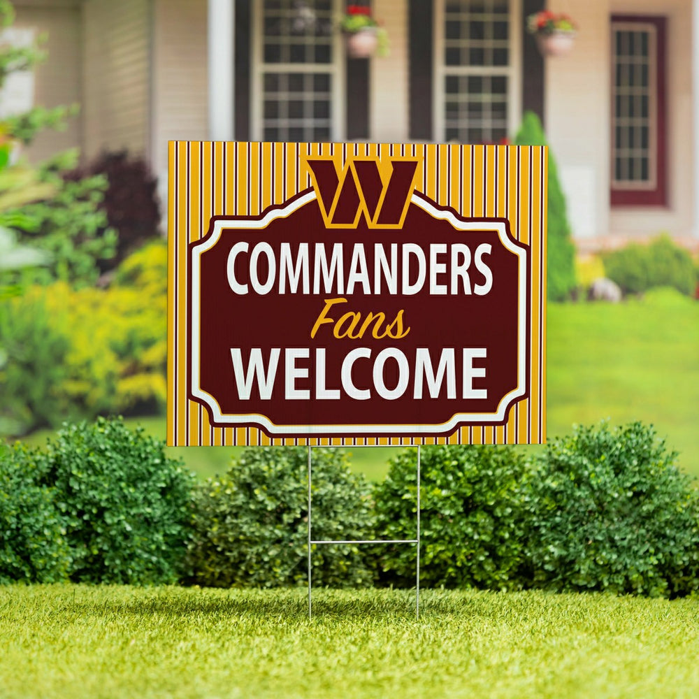 Washington Commanders Coroplast Yard Sign, "Fans Welcome"