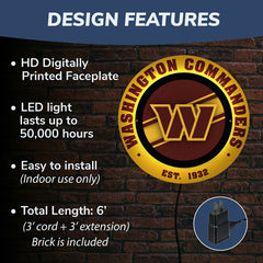 Washington Commanders, Metal Lite, Round