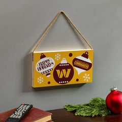 Washington Commanders Holiday Wood Wall Sign, 6x11