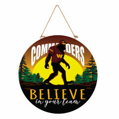 Washington Commanders Bigfoot Round Door Décor with Hanging Rope, 18x1