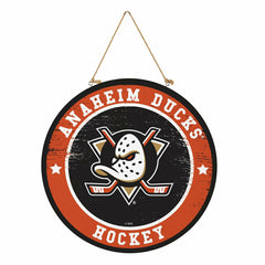 Anaheim Ducks Round Door Décor with Hanging Rope, 18x18