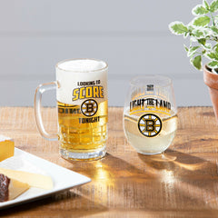 Stemless 17OZ Glass & Tankard 16OZ Gift Set, Boston Bruins