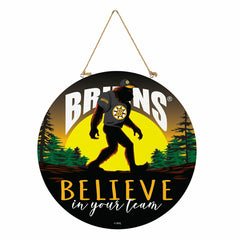 Boston Bruins Bigfoot Round Door Décor with Hanging Rope, 18x18