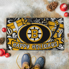 Boston Bruins Holiday PVC Mat, 28"x16"