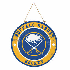 Buffalo Sabres Round Door Décor with Hanging Rope, 18x18