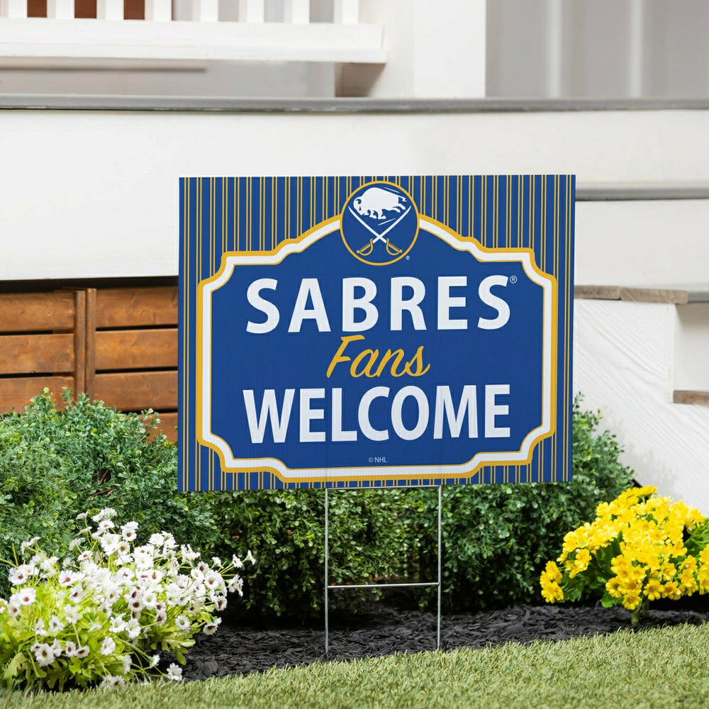 Buffalo Sabres Coroplast Yard Sign, "Fans Welcome"