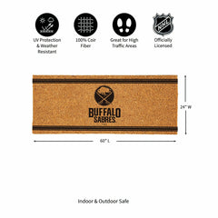 Buffalo Sabres Extra Large One Color Coir Mat, 60"x24"