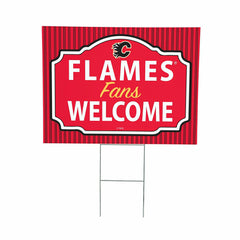 Calgary Flames Coroplast Yard Sign, "Fans Welcome"