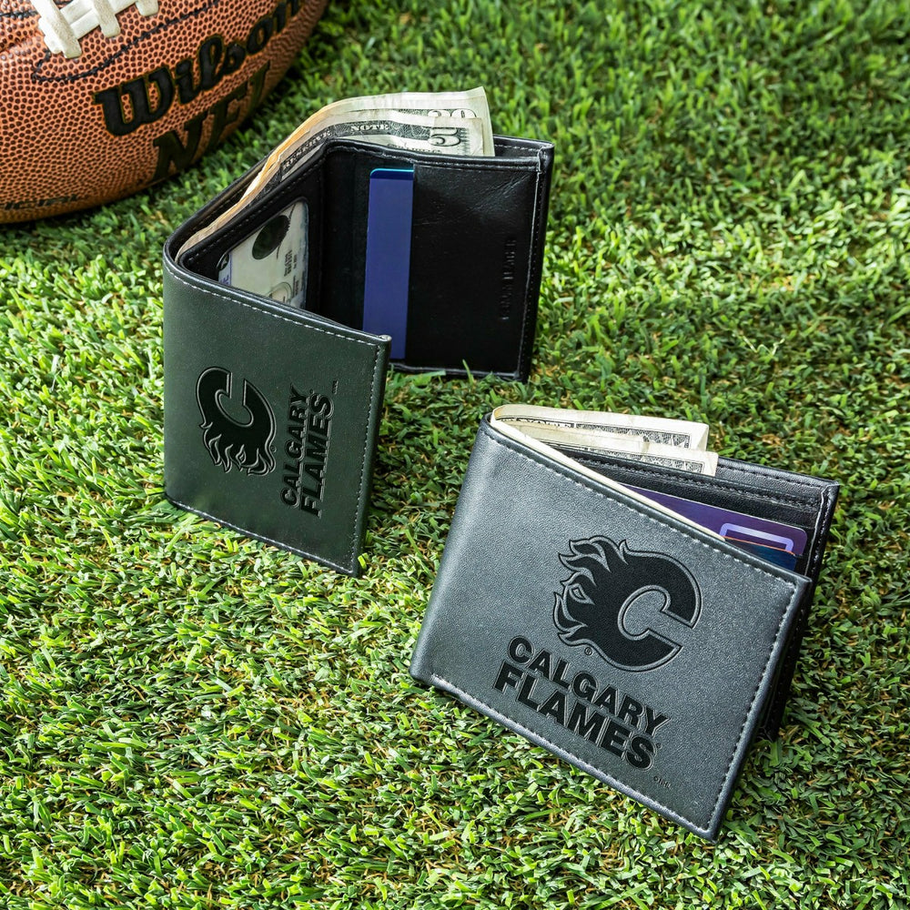 Calgary Flames, Bi-Fold and Tri-Fold Wallet Gift Set, Black