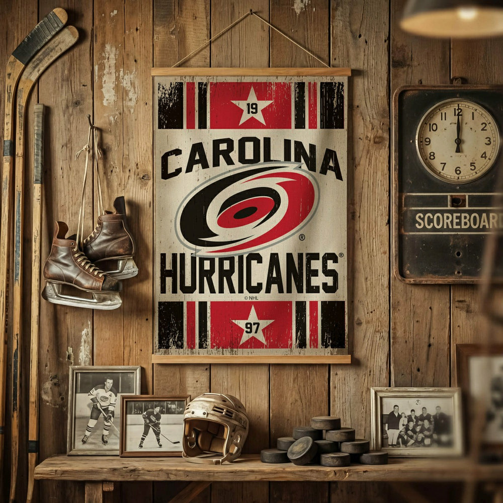 Carolina Hurricanes, Canvas Wall Tapestry, Medium, 36x24