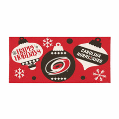 Carolina Hurricanes Holiday Flocked Coir Sassafras Switch Mat, 22"x10"