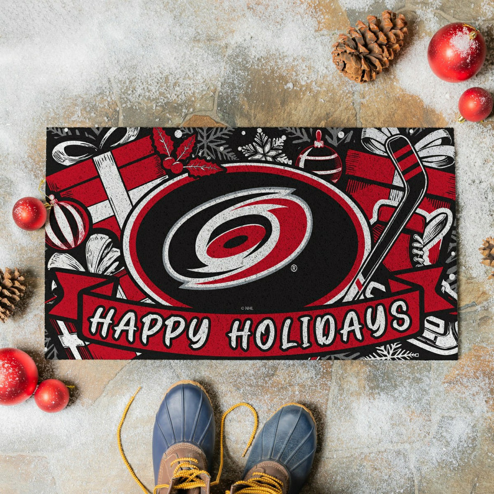 Carolina Hurricanes Holiday PVC Mat, 28"x16"