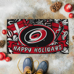 Carolina Hurricanes Holiday PVC Mat, 28"x16"