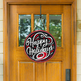 Carolina Hurricanes Holiday Round Door Décor with Hanging Rope, 18x18