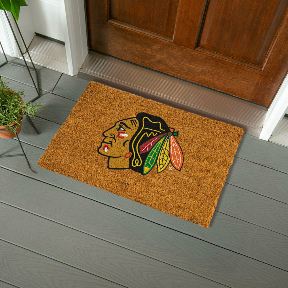 Coir Mat, 16"x28", Chicago Blackhawks