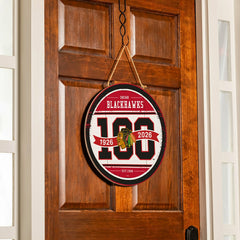 Chicago Blackhawks,100 Anniversary Round Door Decor with Hanging Rope,