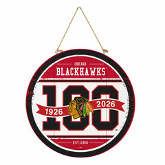 Chicago Blackhawks,100 Anniversary Round Door Decor with Hanging Rope,