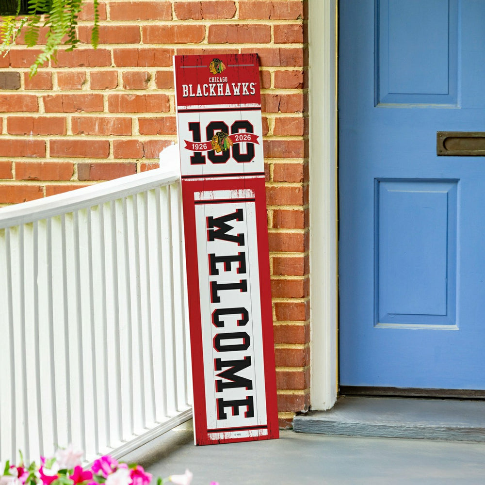 Chicago Blackhawks, 100 Anniversary Porch Leaner, 46"