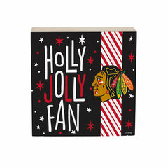 Chicago Blackhawks Block, Holiday, 6x6