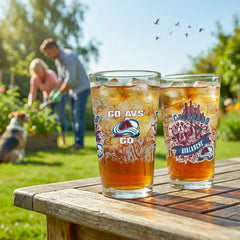 Colorado Avalanche 16oz Glass pint, Set of 2