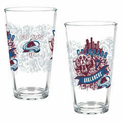 Colorado Avalanche 16oz Glass pint, Set of 2