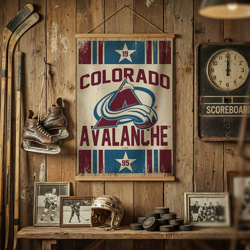 Colorado Avalanche, Canvas Wall Tapestry, Medium, 36x24