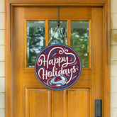 Colorado Avalanche Holiday Round Door Décor with Hanging Rope, 18x18